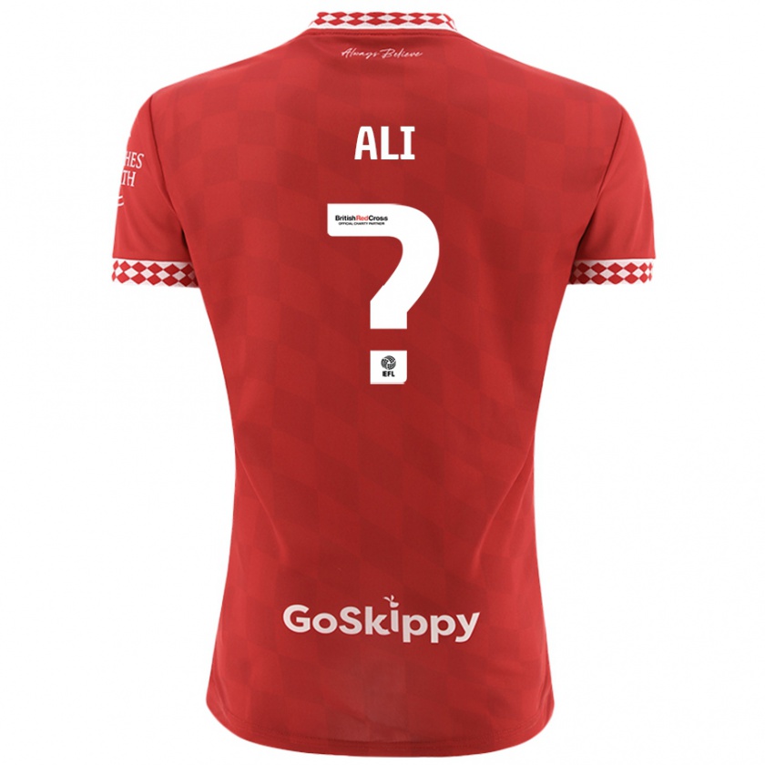 Kandiny Enfant Maillot Zack Ali #0 Rouge Tenues Domicile 2024/25 T-Shirt