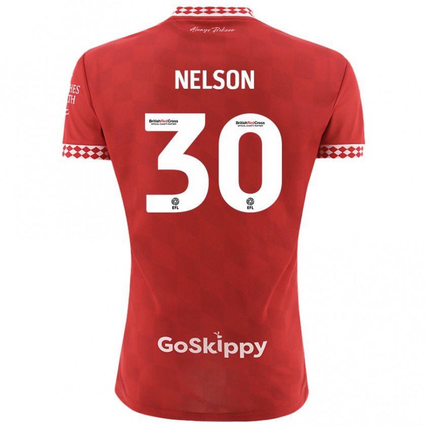 Kandiny Enfant Maillot Raekwon Nelson #30 Rouge Tenues Domicile 2024/25 T-Shirt