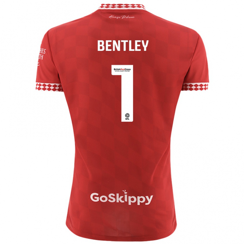 Kandiny Enfant Maillot Fran Bentley #1 Rouge Tenues Domicile 2024/25 T-Shirt