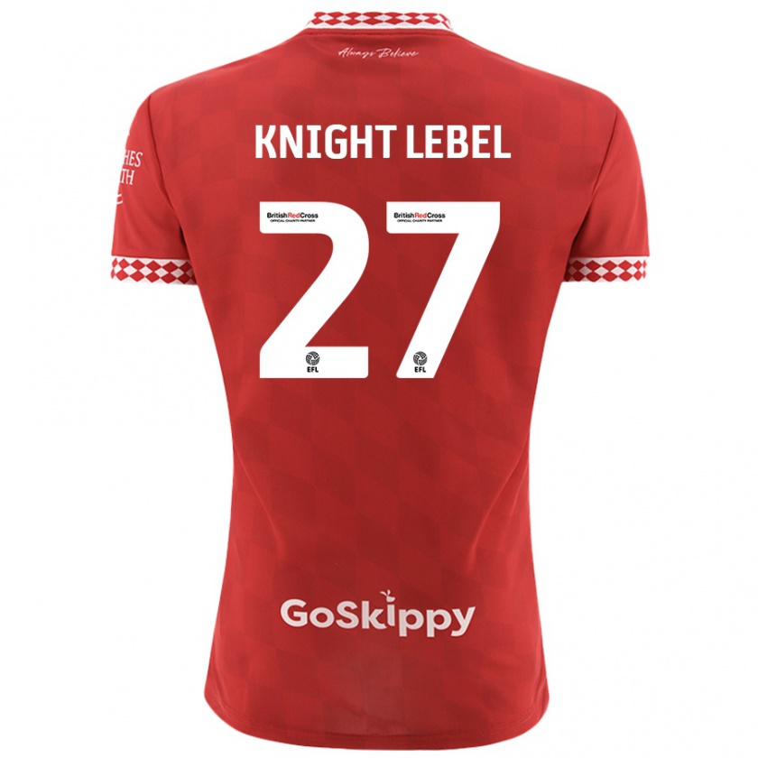 Kandiny Enfant Maillot Jamie Knight-Lebel #27 Rouge Tenues Domicile 2024/25 T-Shirt