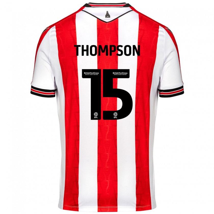 Kandiny Enfant Maillot Jordan Thompson #15 Rouge Blanc Tenues Domicile 2024/25 T-Shirt