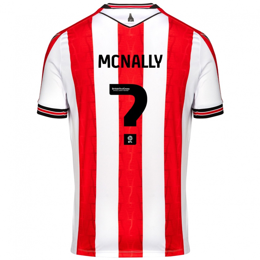 Kandiny Enfant Maillot Tommy Mcnally #0 Rouge Blanc Tenues Domicile 2024/25 T-Shirt