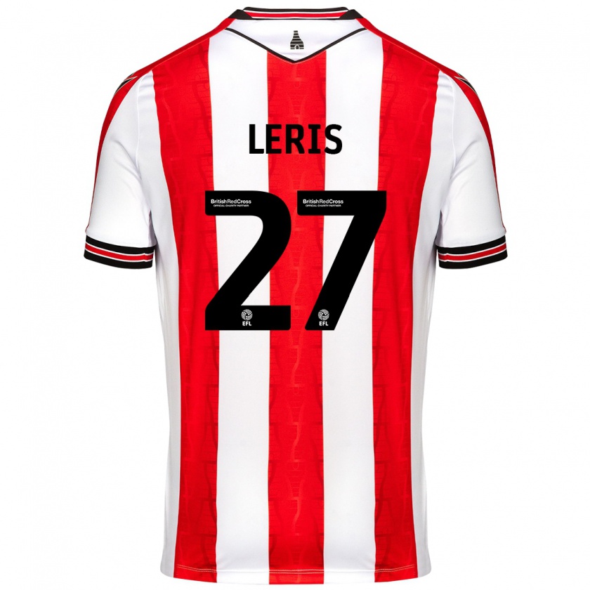 Kandiny Enfant Maillot Mehdi Léris #27 Rouge Blanc Tenues Domicile 2024/25 T-Shirt