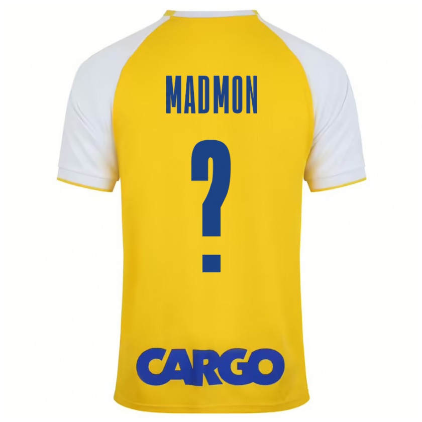 Kandiny Enfant Maillot Elad Madmon #0 Jaune Blanc Tenues Domicile 2024/25 T-Shirt