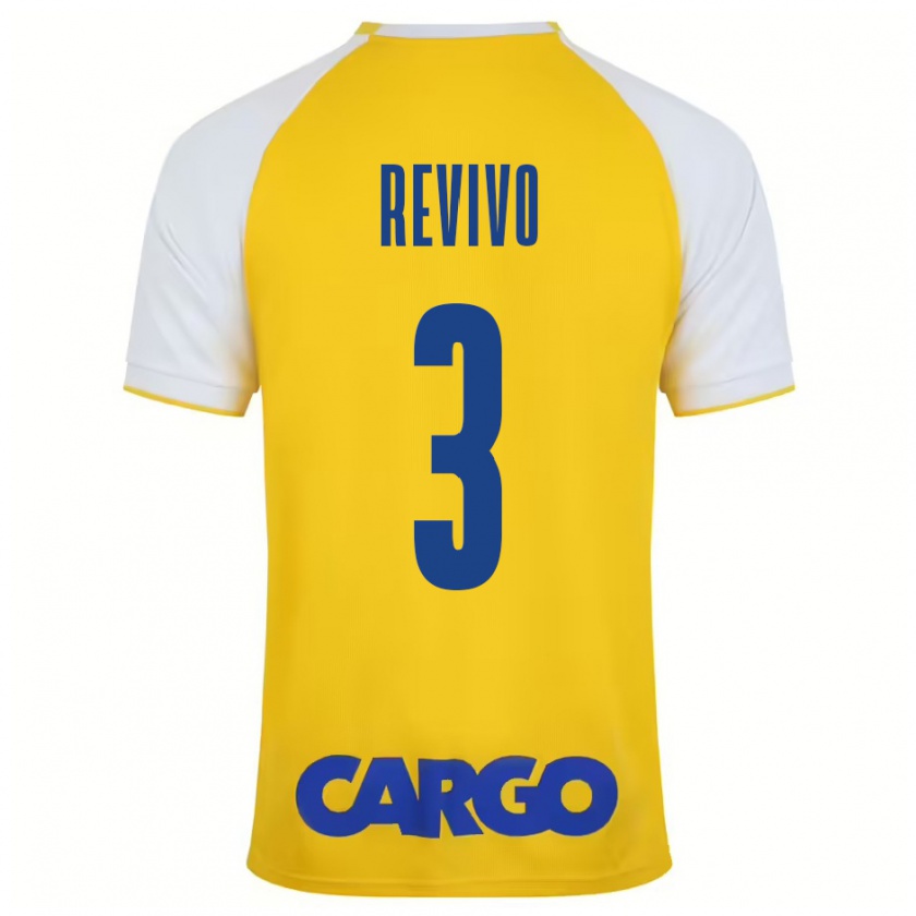 Kandiny Enfant Maillot Roy Revivo #3 Jaune Blanc Tenues Domicile 2024/25 T-Shirt