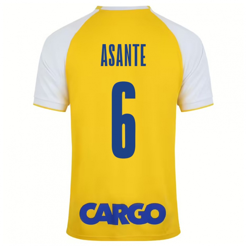 Kandiny Enfant Maillot Tyrese Asante #6 Jaune Blanc Tenues Domicile 2024/25 T-Shirt