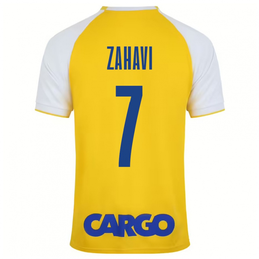 Kandiny Enfant Maillot Eran Zahavi #7 Jaune Blanc Tenues Domicile 2024/25 T-Shirt