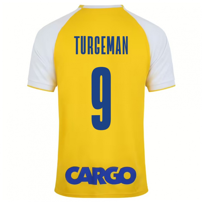 Kandiny Enfant Maillot Dor Turgeman #9 Jaune Blanc Tenues Domicile 2024/25 T-Shirt