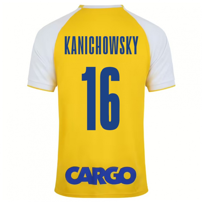 Kandiny Enfant Maillot Gabi Kanichowsky #16 Jaune Blanc Tenues Domicile 2024/25 T-Shirt