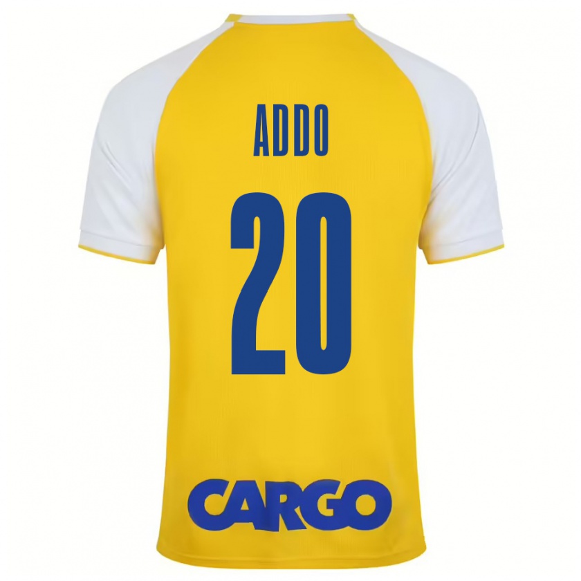 Kandiny Enfant Maillot Henry Addo #20 Jaune Blanc Tenues Domicile 2024/25 T-Shirt