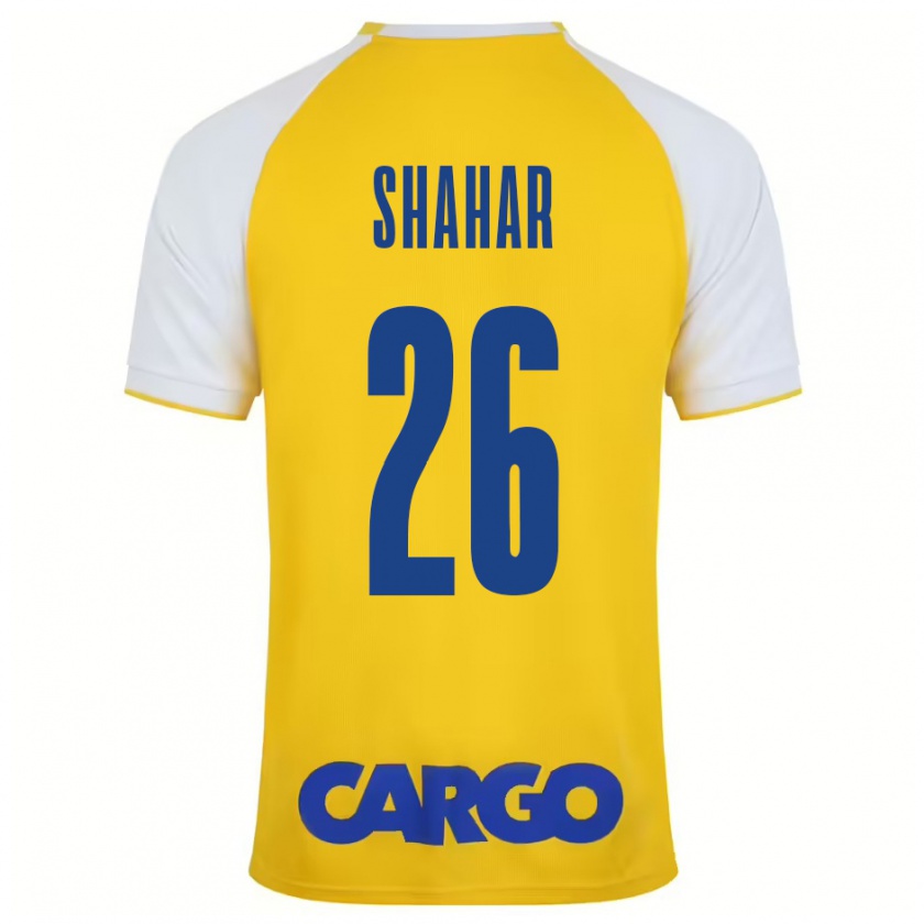 Kandiny Enfant Maillot Ido Shahar #26 Jaune Blanc Tenues Domicile 2024/25 T-Shirt