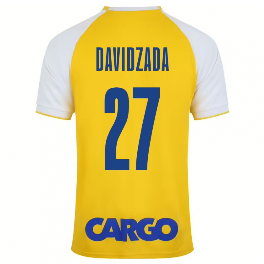 Kandiny Enfant Maillot Ofir Davidzada #27 Jaune Blanc Tenues Domicile 2024/25 T-Shirt