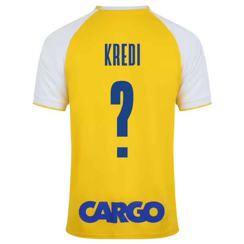 Kandiny Enfant Maillot Amit Kredi #0 Jaune Blanc Tenues Domicile 2024/25 T-Shirt