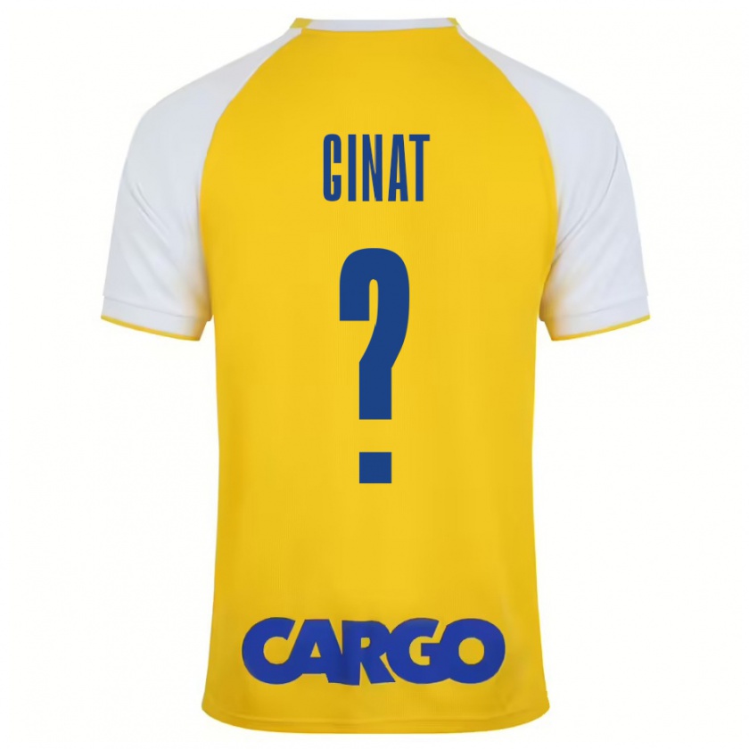 Kandiny Enfant Maillot Eran Ginat #0 Jaune Blanc Tenues Domicile 2024/25 T-Shirt