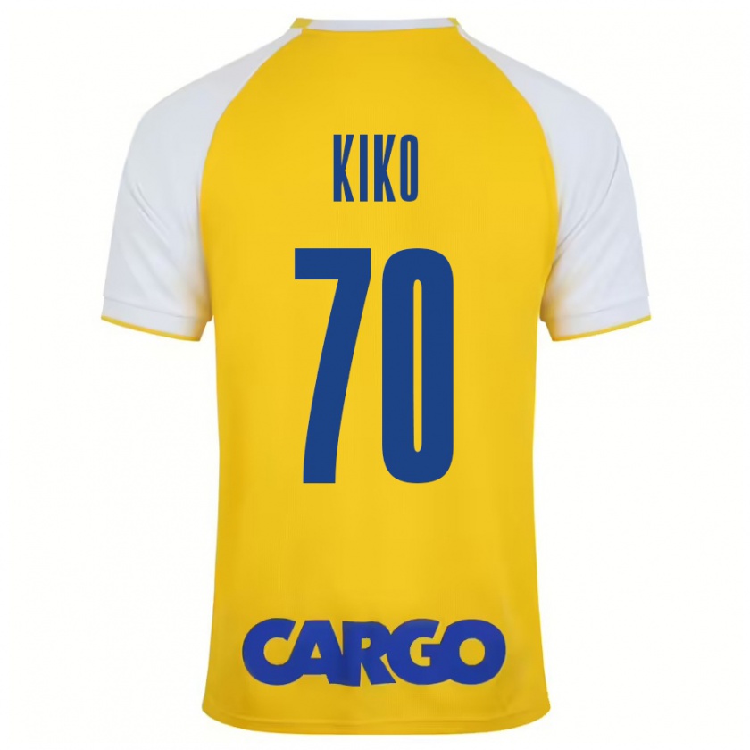 Kandiny Enfant Maillot Kiko Bondoso #70 Jaune Blanc Tenues Domicile 2024/25 T-Shirt