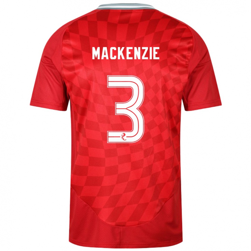 Kandiny Enfant Maillot Jack Mackenzie #3 Rouge Tenues Domicile 2024/25 T-Shirt