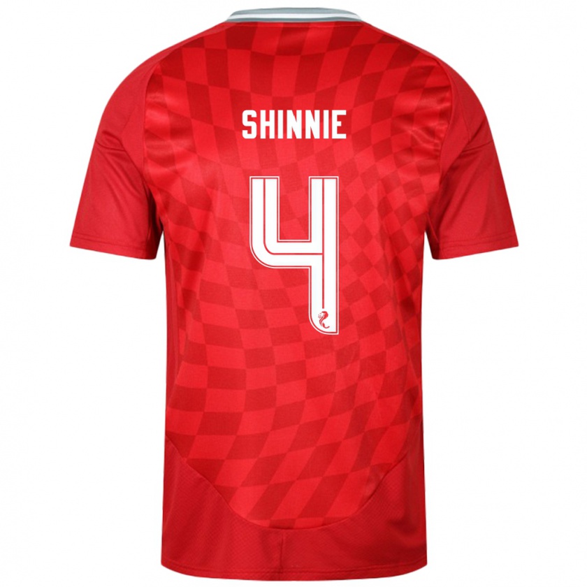 Kandiny Enfant Maillot Graeme Shinnie #4 Rouge Tenues Domicile 2024/25 T-Shirt