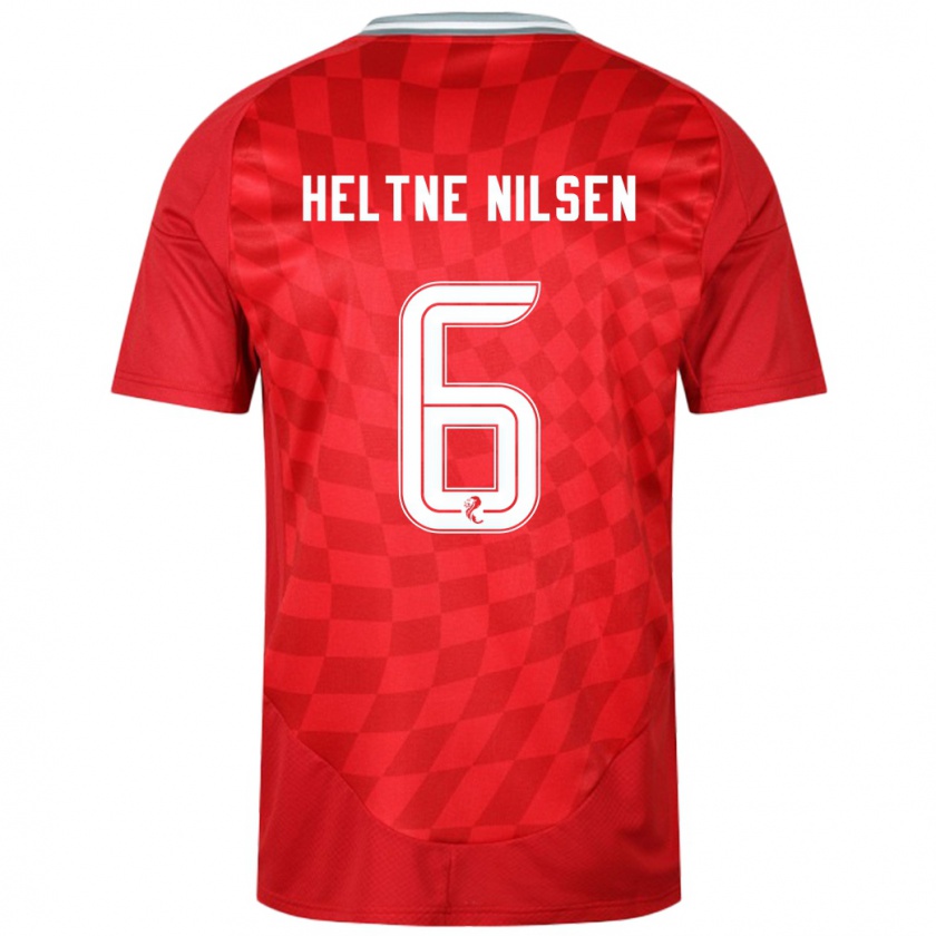 Kandiny Enfant Maillot Sivert Heltne Nilsen #6 Rouge Tenues Domicile 2024/25 T-Shirt