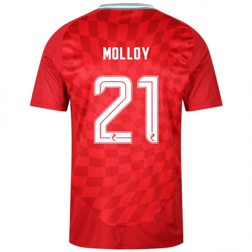 Kandiny Enfant Maillot Gavin Molloy #21 Rouge Tenues Domicile 2024/25 T-Shirt