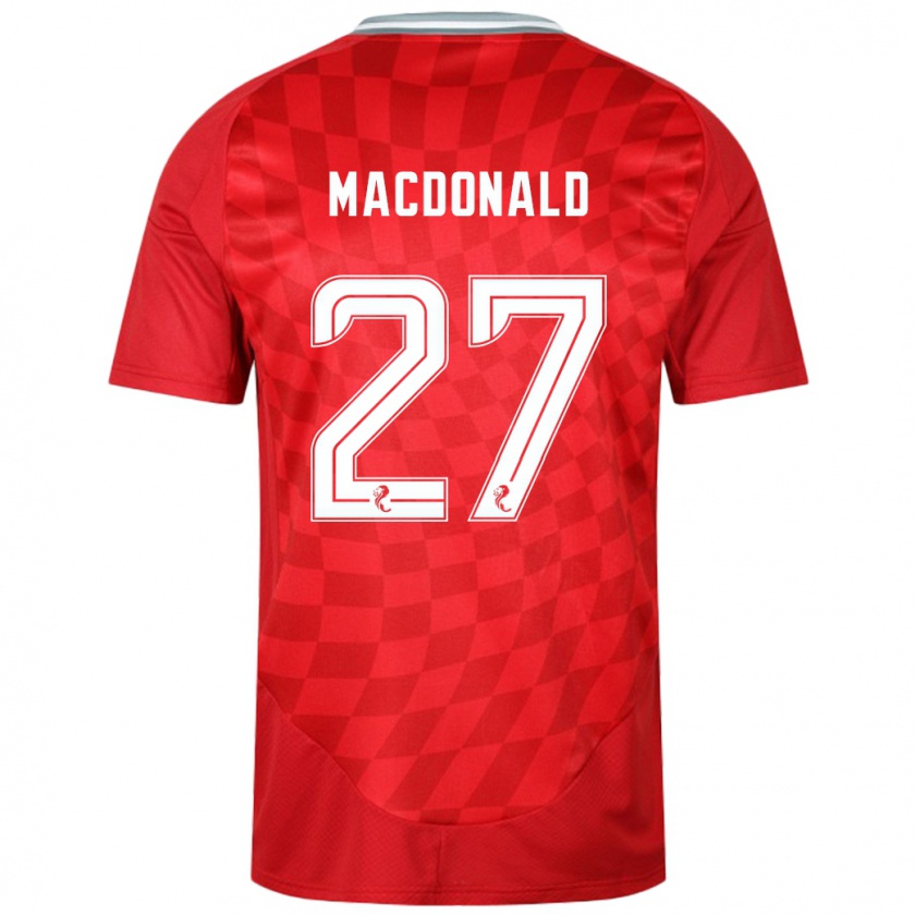 Kandiny Enfant Maillot Angus Macdonald #27 Rouge Tenues Domicile 2024/25 T-Shirt