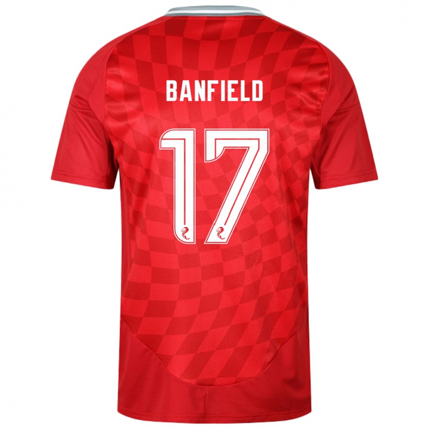 Kandiny Enfant Maillot Keeley Banfield #17 Rouge Tenues Domicile 2024/25 T-Shirt