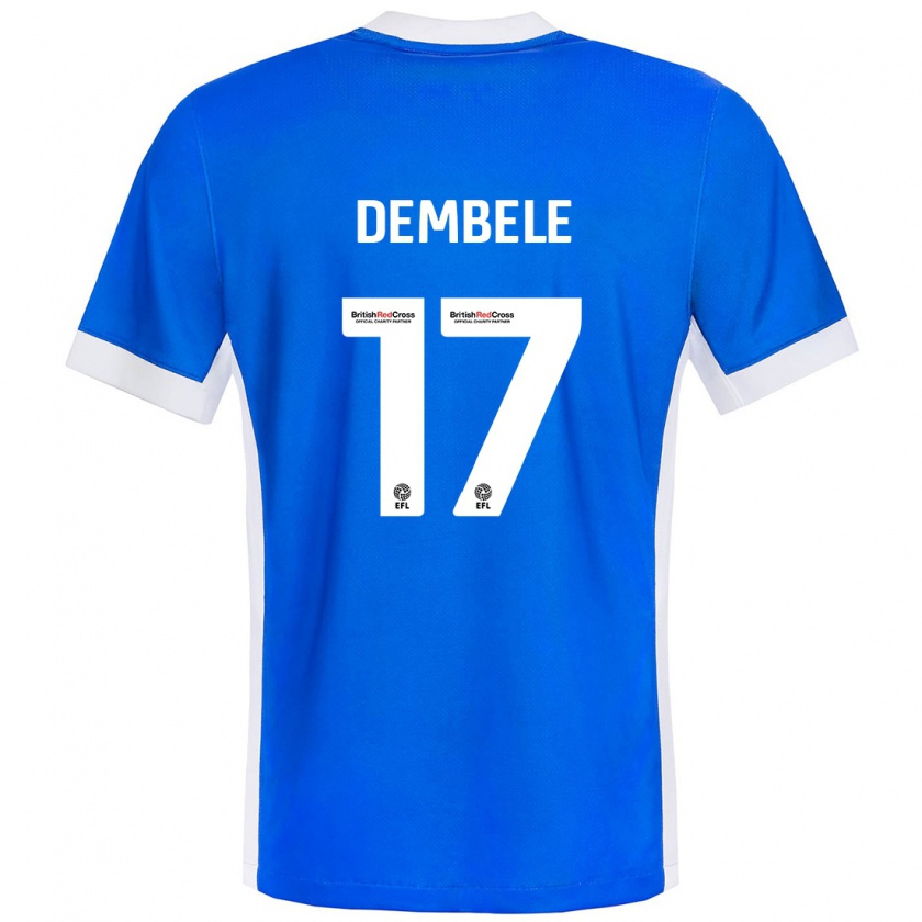 Kandiny Enfant Maillot Siriki Dembélé #17 Bleu Blanc Tenues Domicile 2024/25 T-Shirt