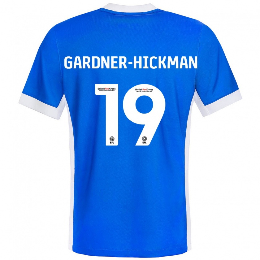 Kandiny Enfant Maillot Taylor Gardner-Hickman #19 Bleu Blanc Tenues Domicile 2024/25 T-Shirt