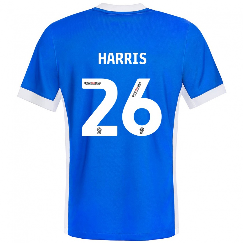 Kandiny Enfant Maillot Luke Harris #26 Bleu Blanc Tenues Domicile 2024/25 T-Shirt