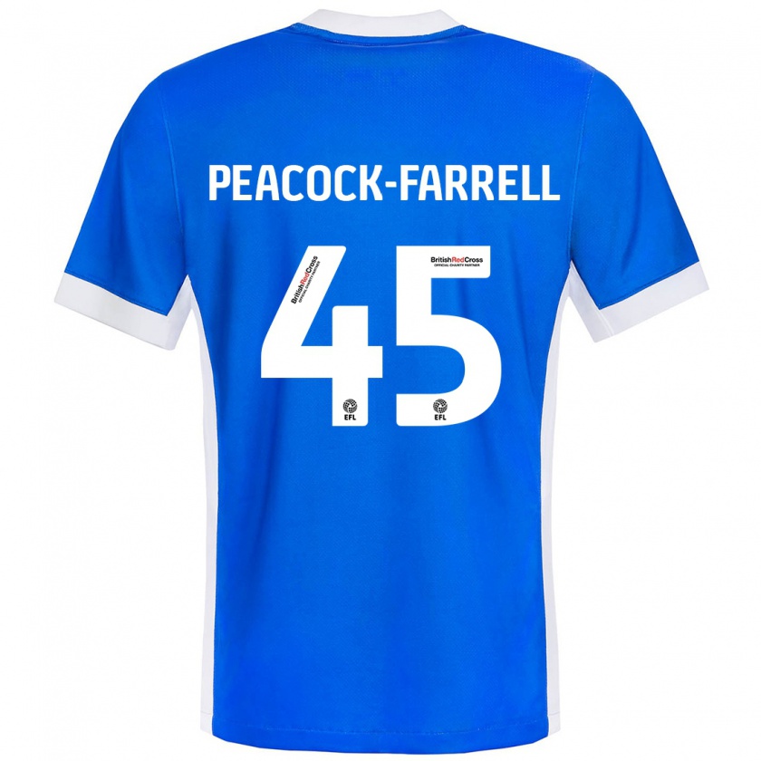 Kandiny Enfant Maillot Bailey Peacock-Farrell #45 Bleu Blanc Tenues Domicile 2024/25 T-Shirt