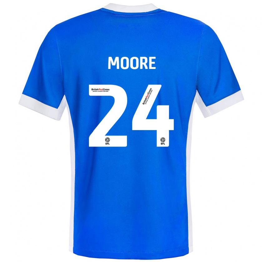 Kandiny Enfant Maillot Jade Ellis Moore #24 Bleu Blanc Tenues Domicile 2024/25 T-Shirt