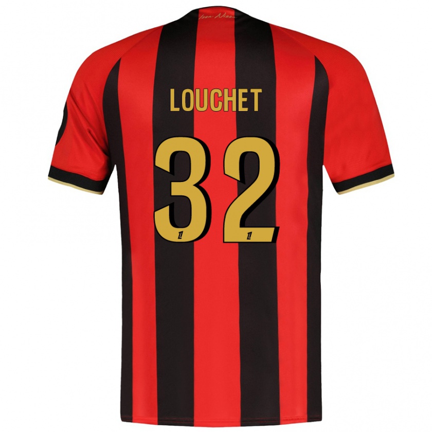 Kandiny Enfant Maillot Tom Louchet #32 Rouge Noir Tenues Domicile 2024/25 T-Shirt