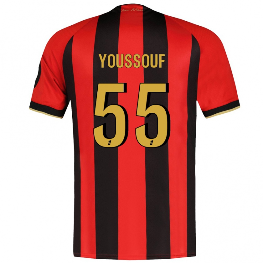 Kandiny Enfant Maillot Youssouf Ndayishimiye #55 Rouge Noir Tenues Domicile 2024/25 T-Shirt