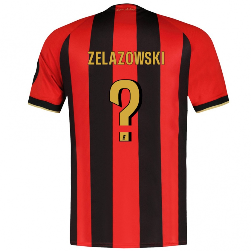 Kandiny Enfant Maillot Bartosz Zelazowski #0 Rouge Noir Tenues Domicile 2024/25 T-Shirt