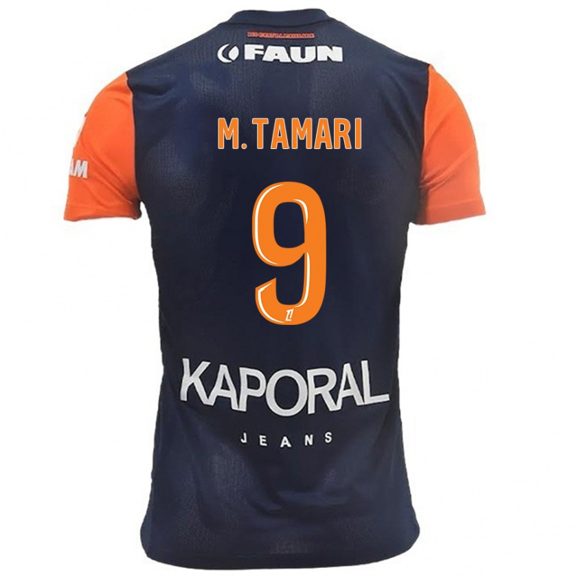 Kandiny Enfant Maillot Mousa Tamari #9 Bleu Marine Orange Tenues Domicile 2024/25 T-Shirt