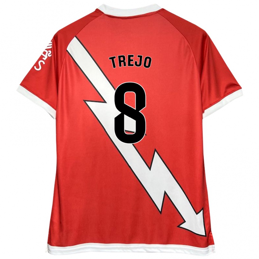 Kandiny Enfant Maillot Óscar Trejo #8 Blanc Rouge Tenues Domicile 2024/25 T-Shirt