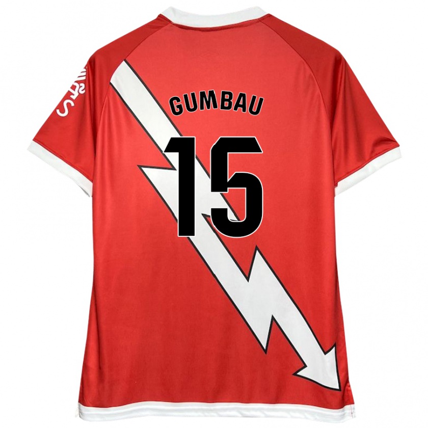 Kandiny Enfant Maillot Gerard Gumbau #15 Blanc Rouge Tenues Domicile 2024/25 T-Shirt