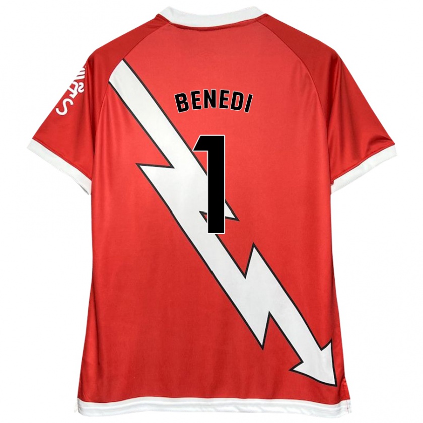 Kandiny Enfant Maillot Miguel Benedi #1 Blanc Rouge Tenues Domicile 2024/25 T-Shirt