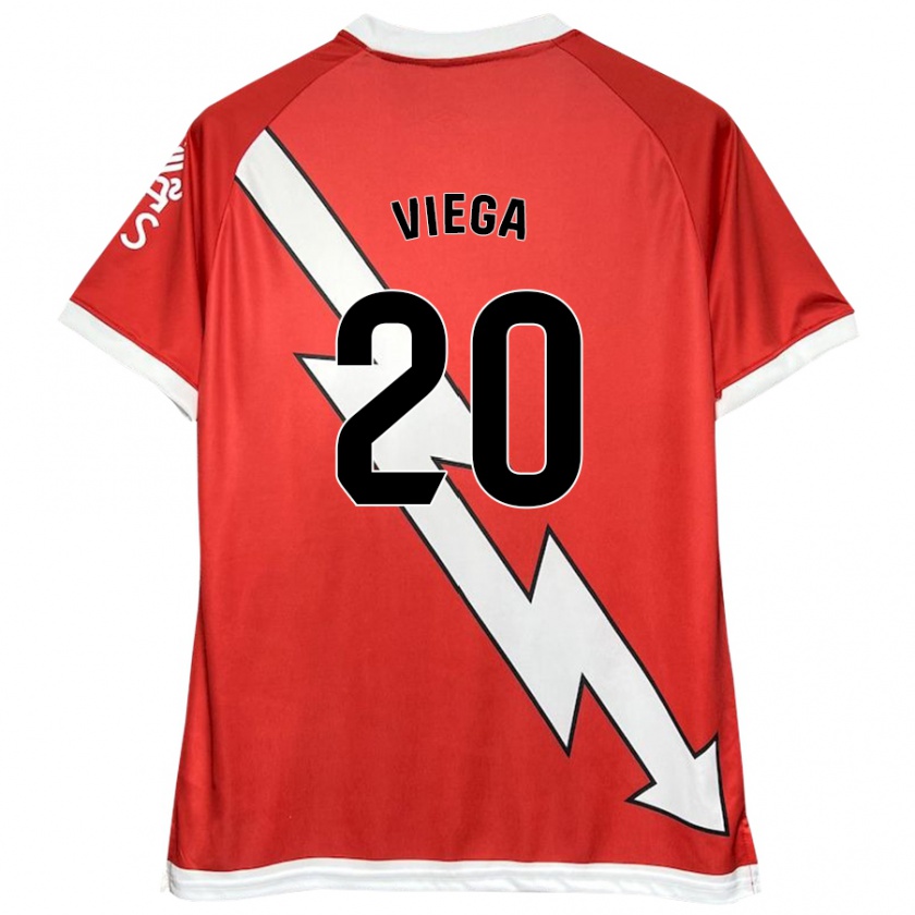 Kandiny Enfant Maillot David Viega #20 Blanc Rouge Tenues Domicile 2024/25 T-Shirt