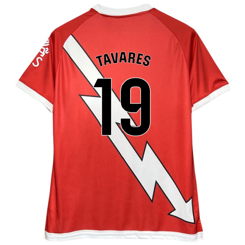 Kandiny Enfant Maillot Bruna Nataly Tavares Neves #19 Blanc Rouge Tenues Domicile 2024/25 T-Shirt