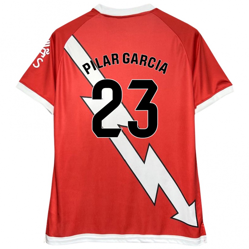 Kandiny Enfant Maillot María Pilar García Villalba #23 Blanc Rouge Tenues Domicile 2024/25 T-Shirt