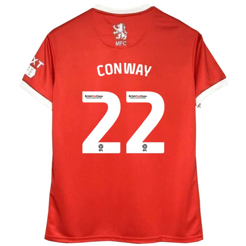 Kandiny Enfant Maillot Tommy Conway #22 Rouge Blanc Tenues Domicile 2024/25 T-Shirt