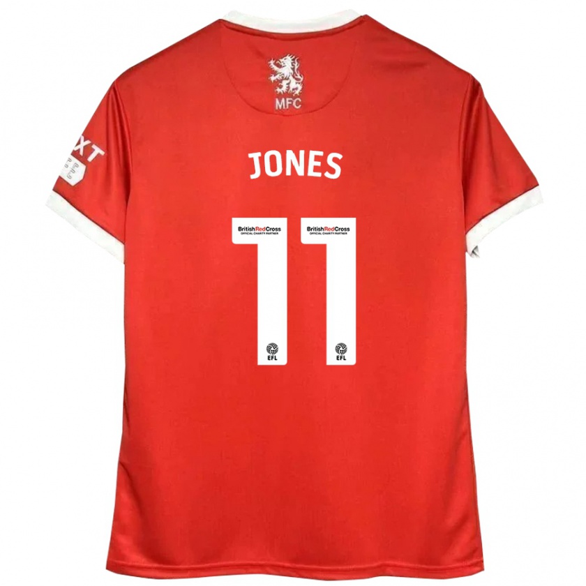 Kandiny Enfant Maillot Isaiah Jones #11 Rouge Blanc Tenues Domicile 2024/25 T-Shirt