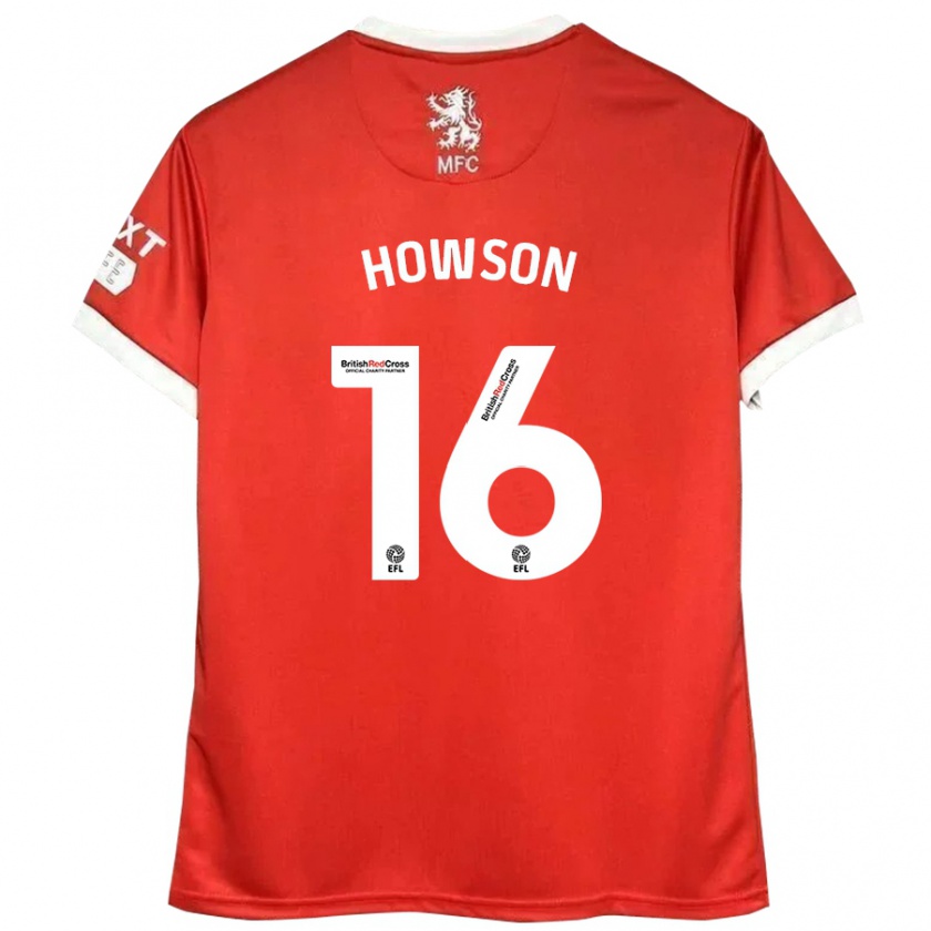 Kandiny Enfant Maillot Jonathan Howson #16 Rouge Blanc Tenues Domicile 2024/25 T-Shirt