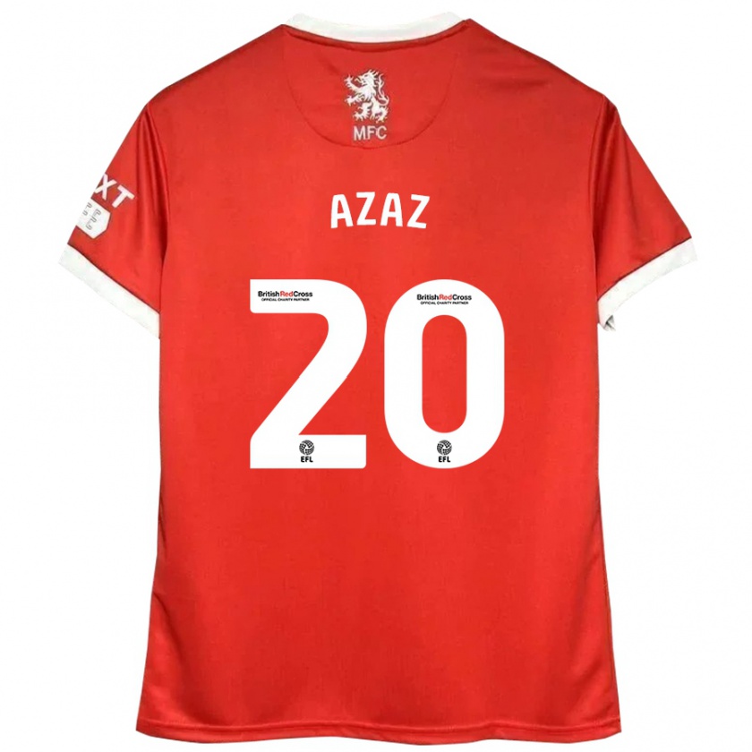 Kandiny Enfant Maillot Finn Azaz #20 Rouge Blanc Tenues Domicile 2024/25 T-Shirt