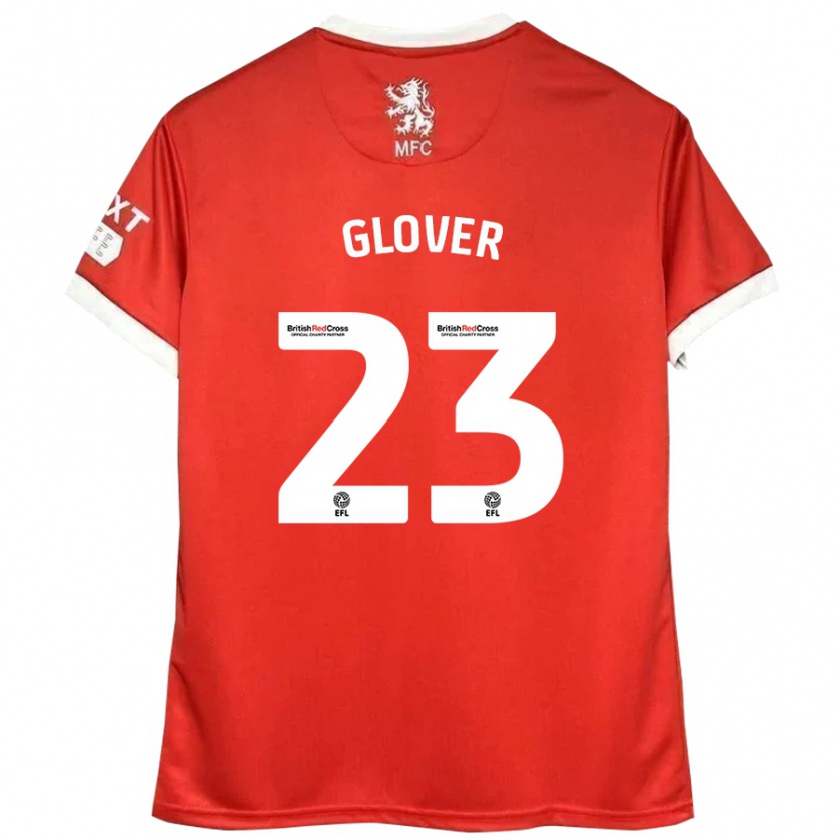 Kandiny Enfant Maillot Tom Glover #23 Rouge Blanc Tenues Domicile 2024/25 T-Shirt