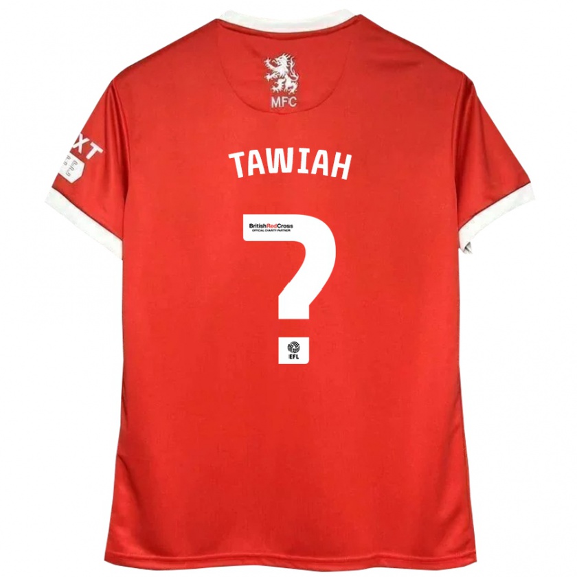 Kandiny Enfant Maillot Judah Tawiah #0 Rouge Blanc Tenues Domicile 2024/25 T-Shirt