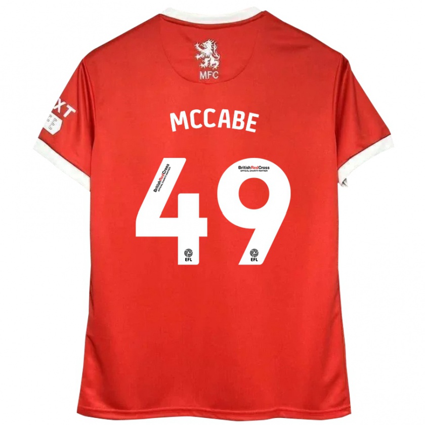 Kandiny Enfant Maillot Law Mccabe #49 Rouge Blanc Tenues Domicile 2024/25 T-Shirt