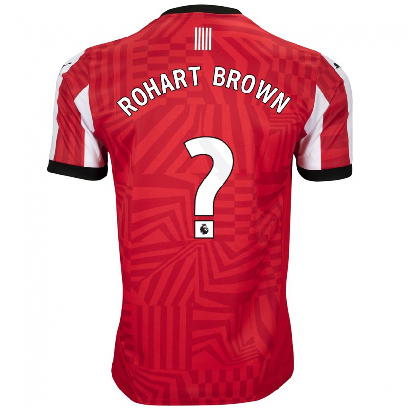 Kandiny Enfant Maillot Thierry Rohart-Brown #0 Rouge Blanc Tenues Domicile 2024/25 T-Shirt