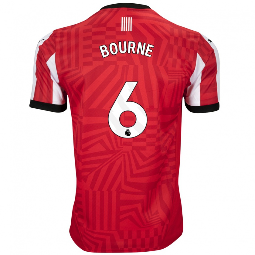 Kandiny Enfant Maillot Tara Bourne #6 Rouge Blanc Tenues Domicile 2024/25 T-Shirt