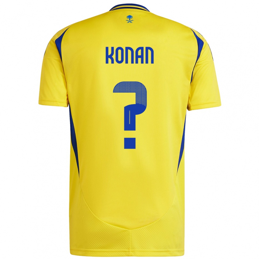 Kandiny Enfant Maillot Ghislain Konan #0 Jaune Bleu Tenues Domicile 2024/25 T-Shirt